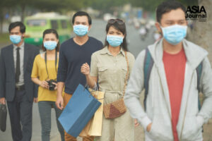 Citizens wearing surgical mask Government advises people to wwear masks and maintain proper hygiene.